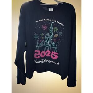 2025 Walt Disney World Castle Adult Pullover Sweatshirt Navy NWT XL